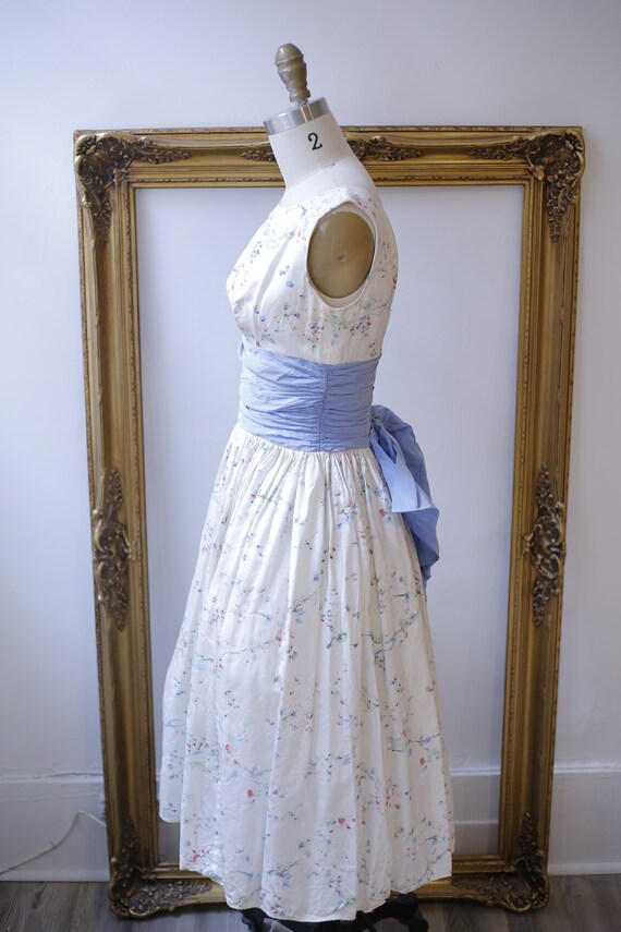 1950s white floral dress // 1950s tea party dress //… Gem