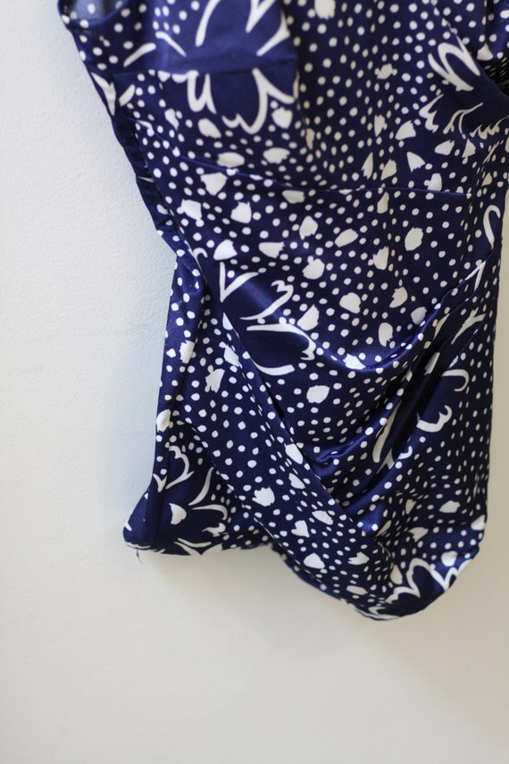 1960s Blue Floral Bathing Suit // Vintage Swimsuit //… - Gem