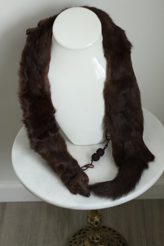1930s mink fur collar // brown fur collar // vinta