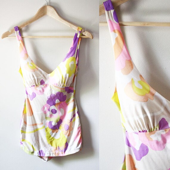 pink floral bathing suit