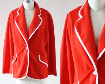 1970s red blazer // 1970s boyfriend blazer // vintage jacket