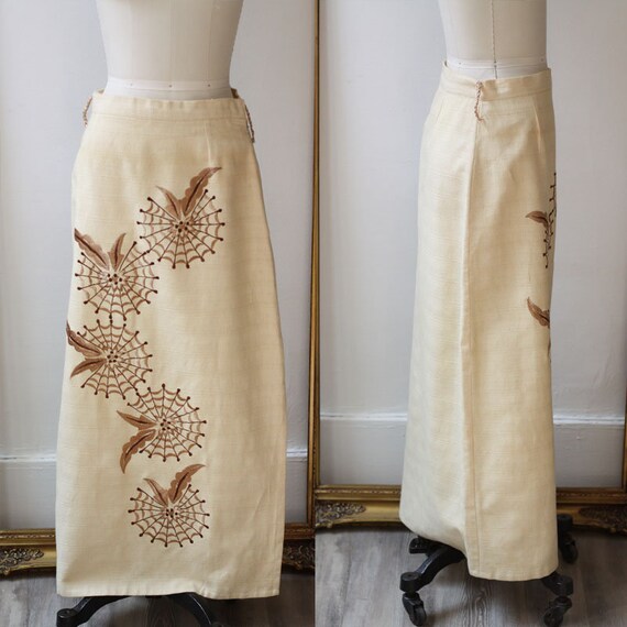 1960s spiderweb maxi skirt // vintage maxi skirt//