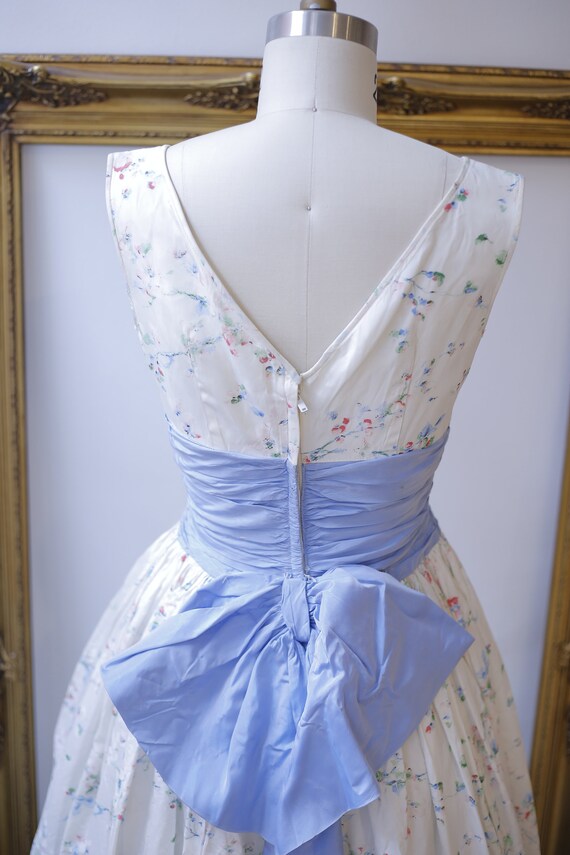 1950s white floral dress // 1950s tea party dress //… Gem