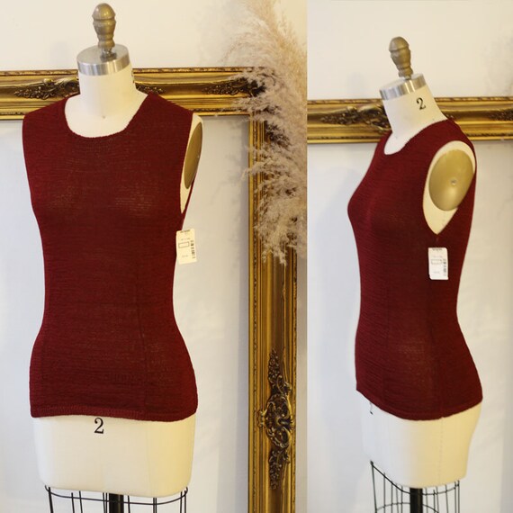 1990s red knit tank top // 1990s Holt Renfrew tank