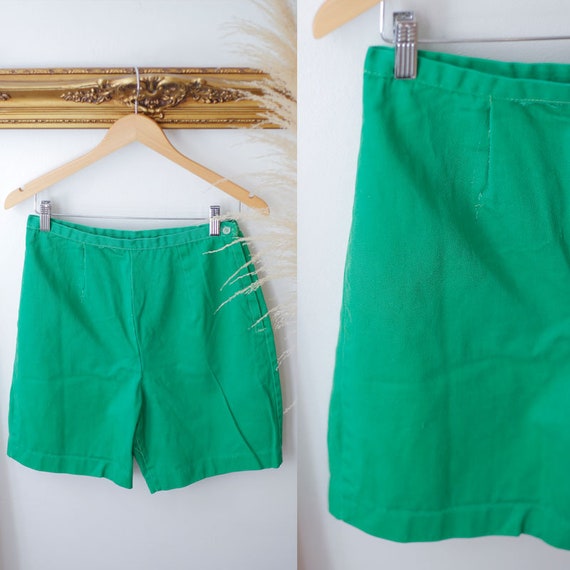 1950s green shorts //1960s green shorts // vintage