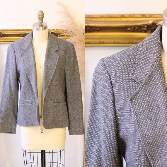 1970s Pendleton blazer // 1970s grey checkered bla