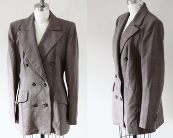 1970s brown long blazer // 1970s boyfriend blazer // vintage jacket
