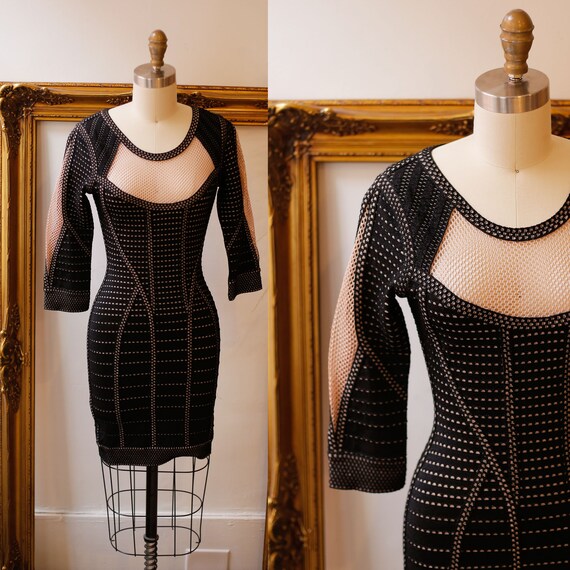 2000s Herve Leger dress dress // bodycon mini dres