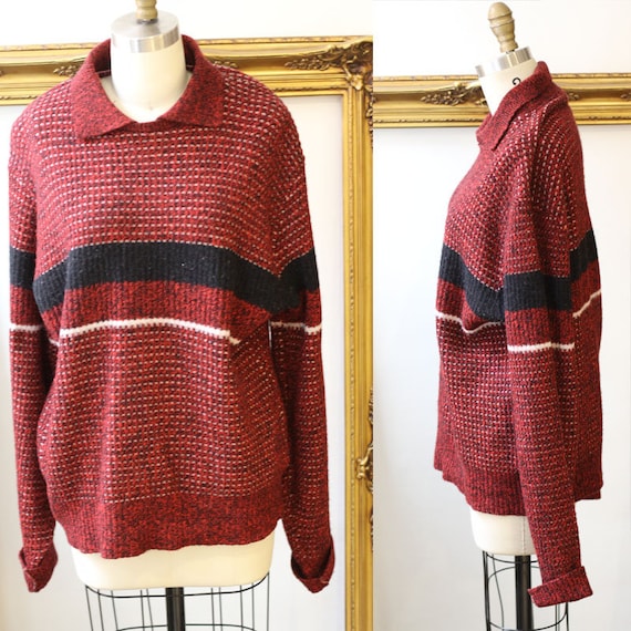 1940s McGregor sweater // 1940s red sweater //vint