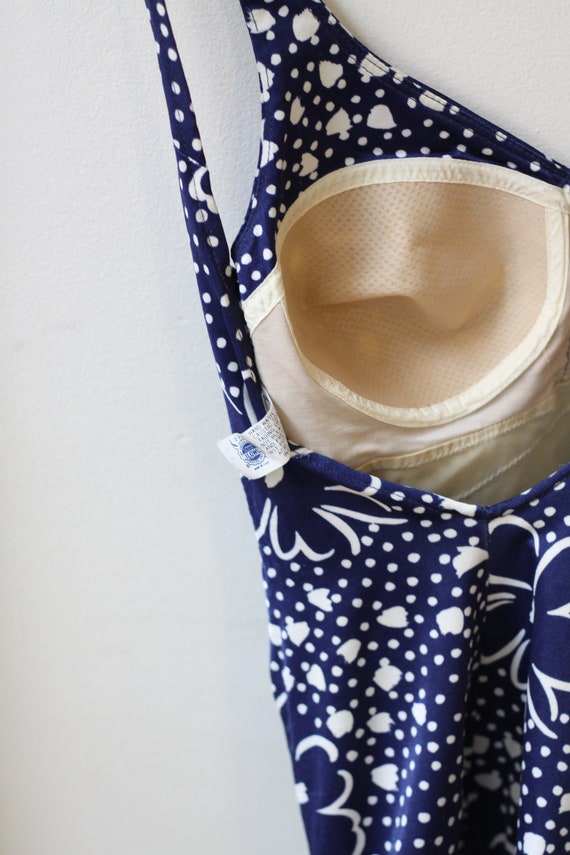 1960s Blue Floral Bathing Suit // Vintage Swimsuit //… - Gem