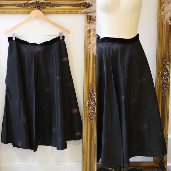 1950s spray paint circle skirt // 1950s black circ