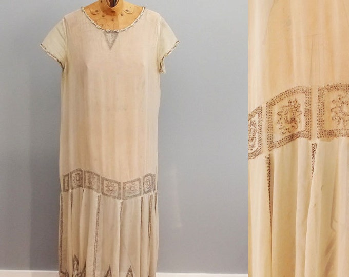 1920s Beaded Flapper Dress // Art Deco // Vintage Dress Etsy