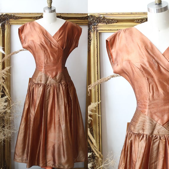 silk copper dress