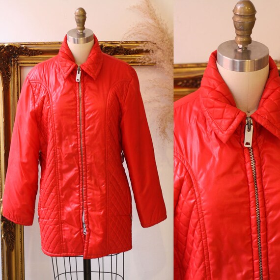 1970s red quilted parka // 1970s Parka // vintage