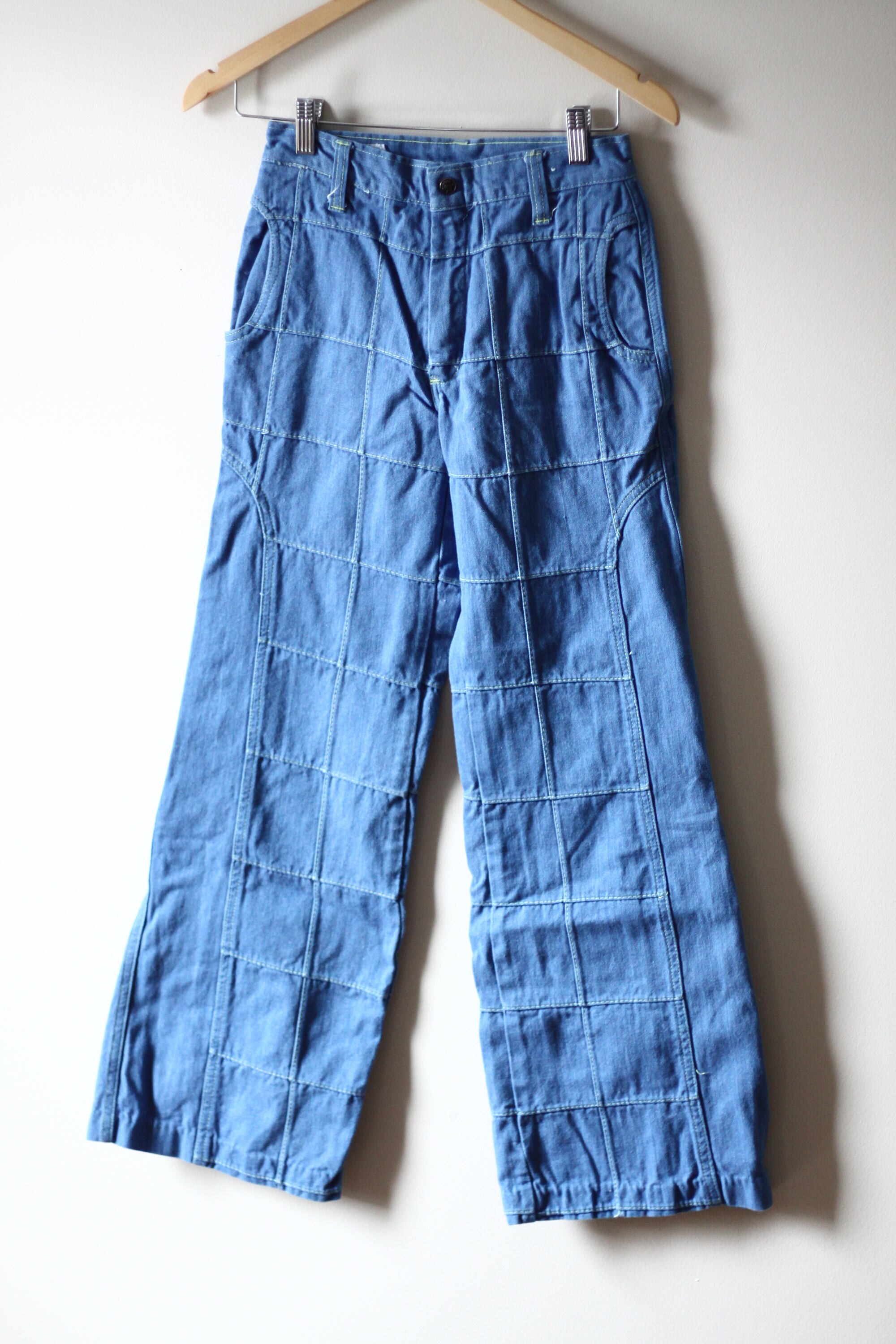 1970s square patch jeans // vintage 