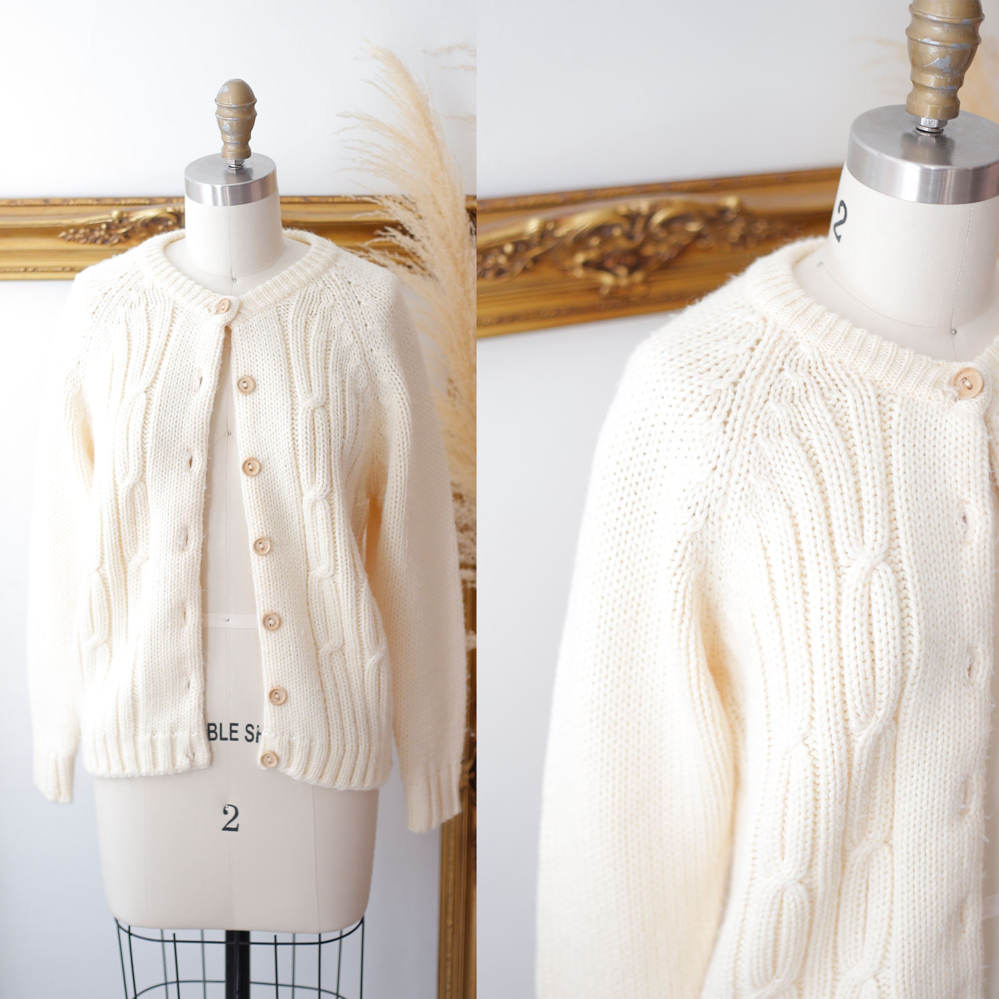 thick cream cardigan