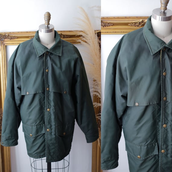 1970s green hunting jacket // 1970s blanket lined jacket // vintage jacket