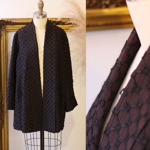 1960s bell sleeve swing coat // 1960s oversized bl