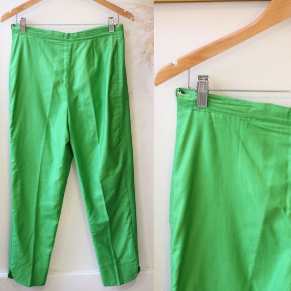 1960s green trousers // 1960s green pants // vinta