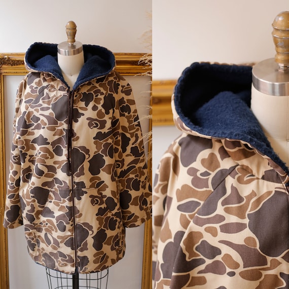1970s camo jacket //1970s camo lined jacket // vi
