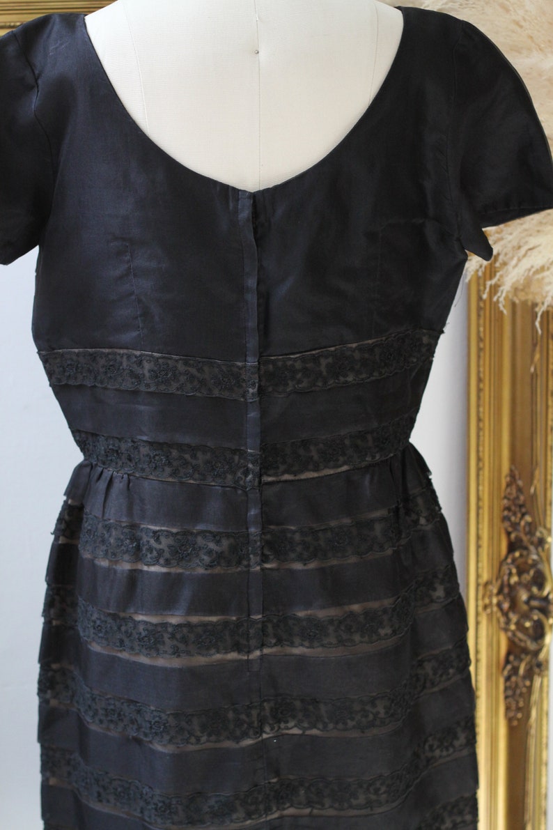 1950s tiered cocktail dress 1950s little black dress vintage wiggle dress