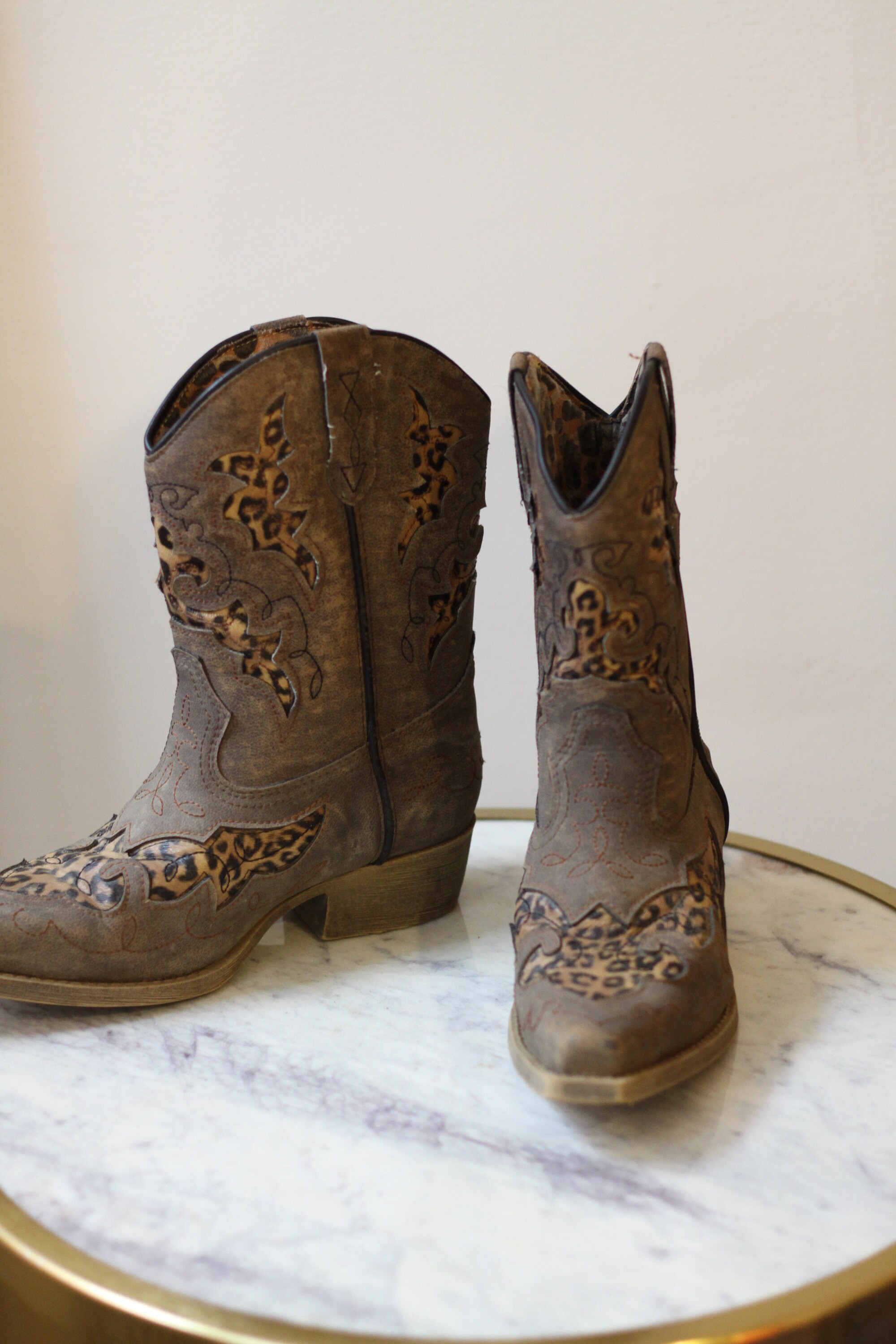 leopard cowboy rain boots