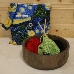 Surprise Me Prints, Knitting Bag, Crochet, Knit, Yarn, Wool, Yarn Storage, Yarn Bag with Hole, Grommet image 1