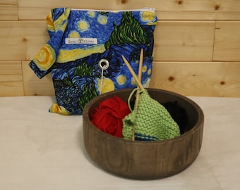 Surprise Me Prints, Knitting Bag, Crochet, Knit, Yarn, Wool, Yarn Storage, Yarn Bag with Hole, Grommet