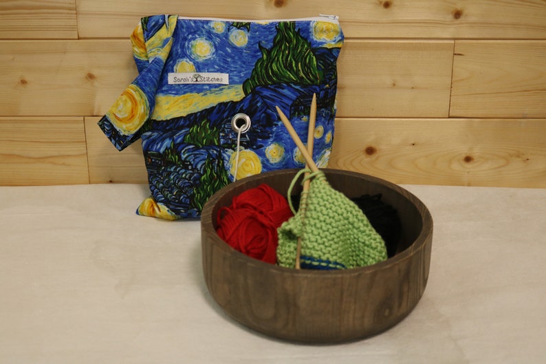 Surprise Me Prints, Knitting Bag, Crochet, Knit, Yarn, Wool, Yarn Storage, Yarn Bag with Hole, Grommet image 1