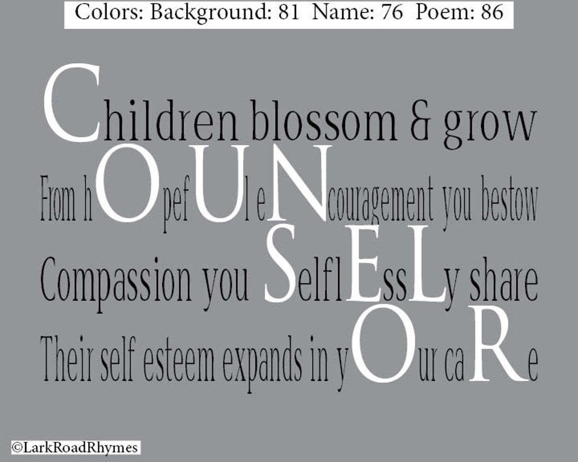 School Counselor Poem Print 8x10 Personalized Office Decor Etsy