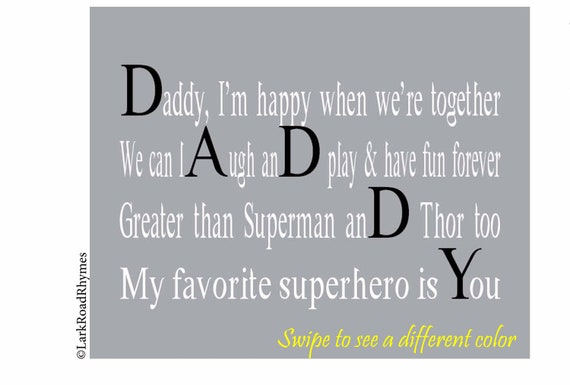 Happy Birthday Dad From Daughter Poems Dad Gifts From Daughter Or Son 8X10 Daddy Birthday Poem | Etsy Canada