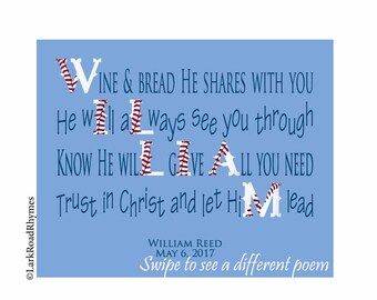 Grandson Communion Present, 8x10 Godson Poem From Godfather, Personalized Printable  Name Wall Art For Nephew, William