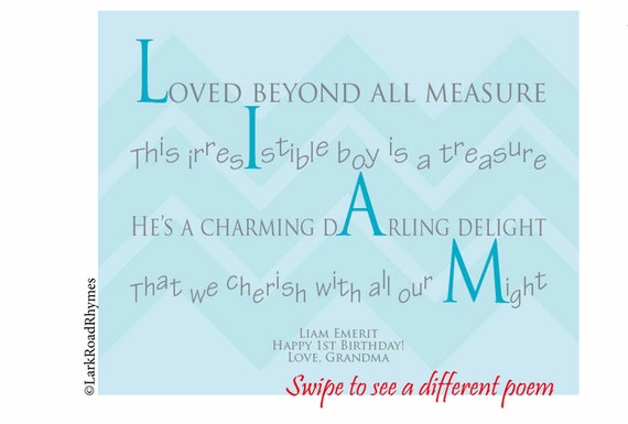 Baby Boy Present 8x10 Boys Room Printable Gifts For Nephew From Aunt Personalized Poem Print For Liam