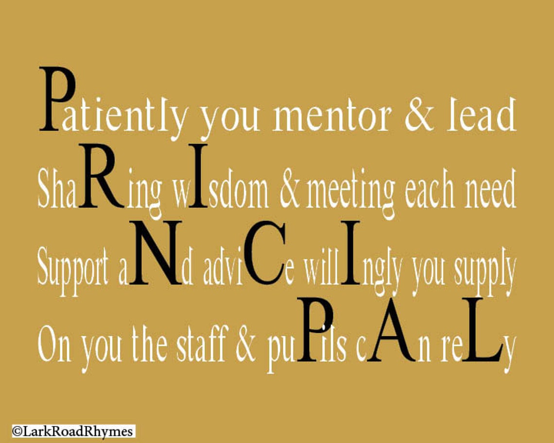 Printable Principal Poem 8x10 Retirement Gift School Etsy