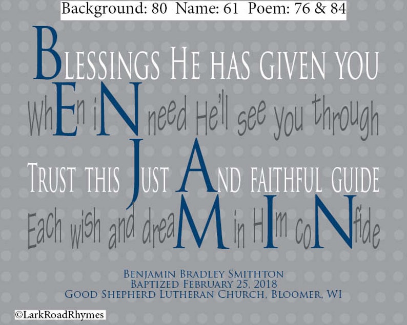 Religious Wall Art For Godson Baptism 8x10 Poem Print With Etsy