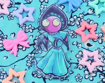 Flatwoods Monster Pin, Cryptid Pin, 3.5" Acrylic Pin, Goth Pin, Creepy Cute Gift, Cute Flatwoods Monster Badge, Pastel Pin, Cute Cryptid