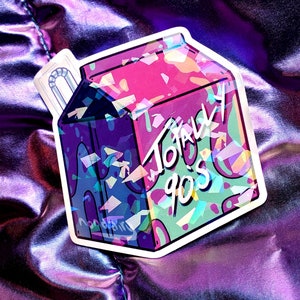 90s Nostalgia Sticker, Weird Sticker, Milk Carton Sticker, Holographic Sticker, Retro Sticker