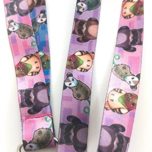 DISCOUNTED Trash Friends, 18 lanyard, Cute Pigeon, Racoon, and Possum, Cute Bagde Holder, Stocking Stuffer, Clearance image 1