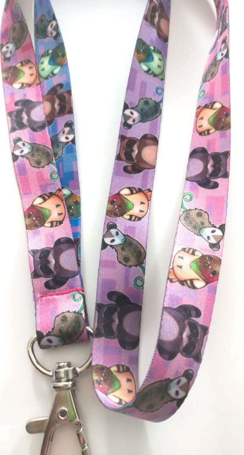 DISCOUNTED Trash Friends, 18 lanyard, Cute Pigeon, Racoon, and Possum, Cute Bagde Holder, Stocking Stuffer, Clearance image 1