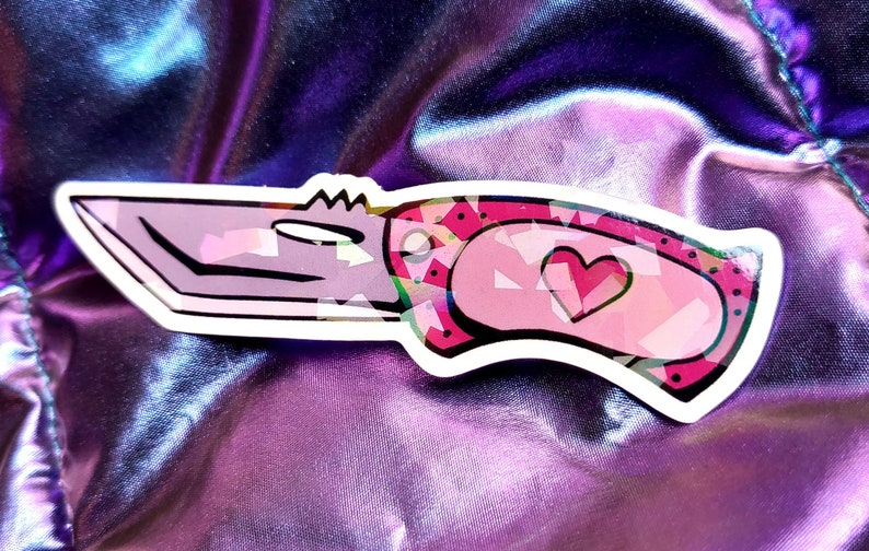 Kawaii Knife Sticker Cute Knife With Heart 3.5 Etsy