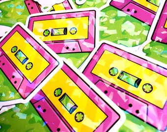 Slime Cassette Sticker, Retro Style Sticker, Holographic Sticker, 2.5in Sticker, 90s 80s Sticker