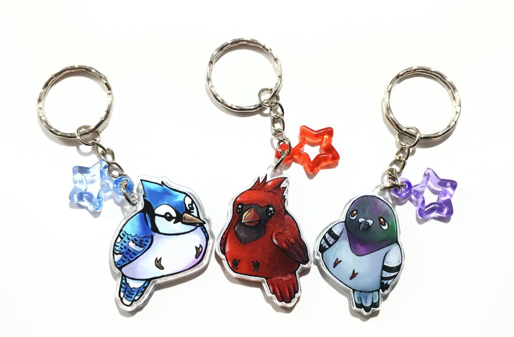 Blue Jay Keychain DOUBLE SIDED 1.25 Acrylic Keychain Etsy