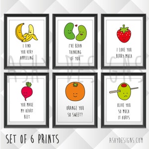 Set Of 2 Fruit And Vegetable Puns For Etsy