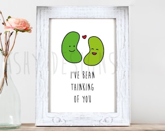 I'VE BEAN THINKING Of You! 8x10 Wall Art Print - Poster Gift Idea for Loved One - Boyfriend Husband Girlfriend Wife - Artwork Design - FVP04