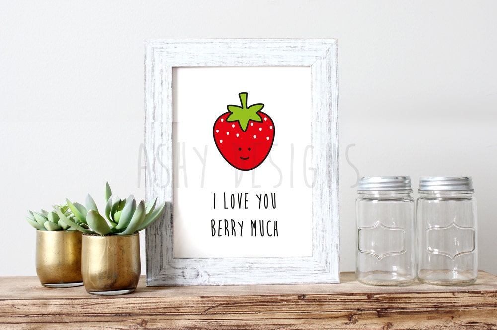 I LOVE You BERRY MUCH 8x10 Inch Poster Print Wall Art Etsy