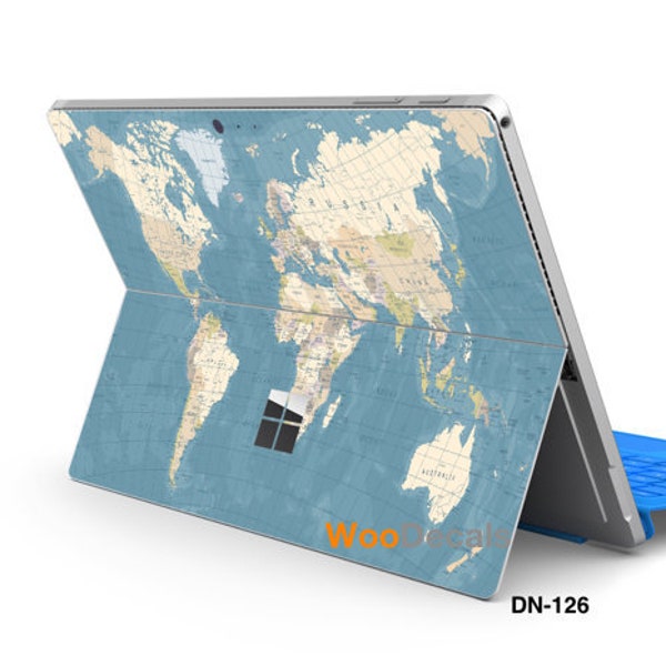 Surface Pro 9 8 X 7 6 5 4 3 Surface Go 3 1 2 Decal Sticker Skin for Microsoft Surface Pro Go Tablet Keyboard Cover Sleeve Case Map DN126