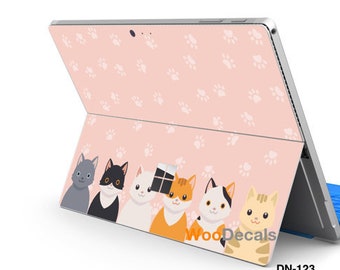 Surface Pro 9 8 X 7 6 5 4 3 Go 3 1 2 Decal Sticker Skin for Microsoft Surface Pro Go Tablet Keyboard Cover Film Sleeve Case Cute Cats DN123