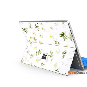 Surface Pro 9 8 x 7 6 5 4 3 Surface Go 3 1 2 Pegatina de calcomanía para Microsoft Surface Pro Go Funda de teclado de película Flores Daisy SJ04