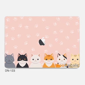 MacBook Pro Air M1 M2 Chip 15 14 11 12 13 polegadas MacBook Pro 16 polegadas Decalque adesivo pele para Apple Teclado Capa Laptop Case Sleeve Cats DN123