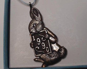 Vintage 1990 Beatrix Potter Peter Rabbit Silver Ornament